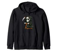 Divertido Grim Reaper, así es como hago rodar mi moto para Halloween Sudadera con Capucha