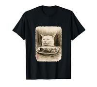 Divertido Gritado A Los Amantes De Los Gatos Meme Sumi-e Arte Japonés Anime Camiseta