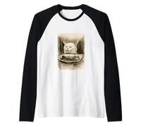 Divertido Gritado A Los Amantes De Los Gatos Meme Sumi-e Arte Japonés Anime Camiseta Manga Raglan