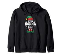 Divertido Grupo Familiar navideño de The Nonna Elf Sudadera con Capucha