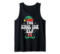 Divertido Grupo Familiar navideño de The School Cook Elf Camiseta sin Mangas