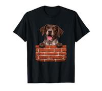 Divertido GSP Perro Pared De Ladrillo Alemán De Pelo Corto Pointer Amantes Camiseta
