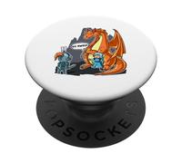Divertido guardaespaldas de dragón sin príncipe PopSockets PopGrip Adhesivo