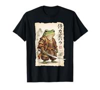 Divertido Guerrero samurái Katana Rana Fantasía Ukiyo-e Estilo Camiseta