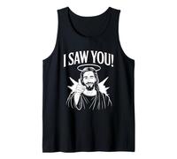 Divertido guiño descarado de Jesús con "I Saw You!" Camiseta sin Mangas