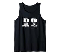 Divertido guitarrista acústico Your Husband My Husband Camiseta sin Mangas