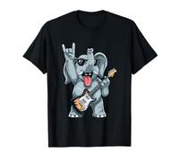 Divertido Guitarrista de Elefante de Roca, diseño Retro Camiseta