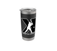 Divertido hacia atrás K Strikeout mirando lanzamiento de béisbol Vaso térmico de acero inoxidable de doble pared