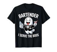 Divertido Halloween Bartender Ghost I Serve The Boos Mujeres Hombres Camiseta