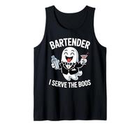 Divertido Halloween Bartender Ghost I Serve The Boos Mujeres Hombres Camiseta sin Mangas