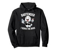 Divertido Halloween Bartender Ghost I Serve The Boos Mujeres Hombres Sudadera con Capucha