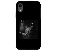 Divertido Halloween Sorprendido Gato Asustado Selfie Drácula Vampiro Carcasa para iPhone XR