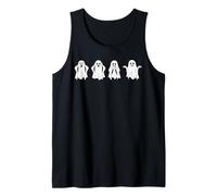 Divertido Halloween tres fantasmas sabios Proverbio espeluznante lindo Camiseta sin Mangas