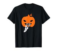 Divertido Hallowen Calabaza Comer Pizza Camiseta