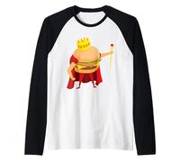 Divertido Hamburguesa Arte Hombres Mujeres Hamburguesa Queso Hamburguesa Carne Eater Camiseta Manga Raglan