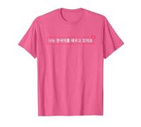 Divertido Hangul Hanguk Idioma Coreano Kdrama KPOP Lover Fan Camiseta, Hombre, Rosa Jaspeado, XXL