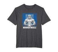 Divertido Hanukkah Jewish Gym Workout Menorah Muscle Camiseta, Hombre Tallas Grandes, Jaspeado Oscuro, 4X Alto