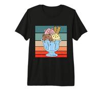 Divertido Helado de Gato Postre Tazón de Helado Chocolate Camiseta Premium