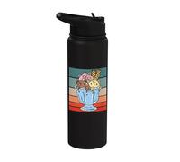 Divertido helado de gato Postre Tazón de helado Chocolate Stainless Steel Insulated Water Bottle