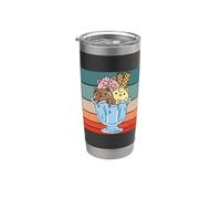 Divertido helado de gato Postre Tazón de helado Chocolate Vaso térmico de acero inoxidable de doble pared
