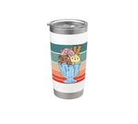Divertido helado de gato Postre Tazón de helado Chocolate Vaso térmico de acero inoxidable de doble pared