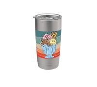 Divertido helado de gato Postre Tazón de helado Chocolate Vaso térmico de acero inoxidable de doble pared