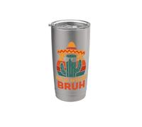 Divertido Hermano Broma Humor Diciendo Cool Nacho Promedio Bruh Vaso térmico de acero inoxidable de doble pared