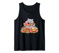 Divertido Hipopótamo Come Donas Camiseta sin Mangas