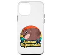 Divertido hipopótamo pigmeo "Become Ungovernable" Retro Carcasa para iPhone 12 mini