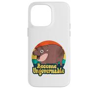 Divertido hipopótamo pigmeo "Become Ungovernable" Retro Carcasa para iPhone 14 Pro Max
