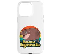 Divertido hipopótamo pigmeo "Become Ungovernable" Retro Carcasa para iPhone 15 Pro Max