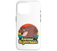 Divertido hipopótamo pigmeo "Become Ungovernable" Retro Carcasa para iPhone 16 Pro
