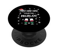 Divertido Ho Ho Ho Pour The Merlot Holiday PopSockets PopGrip Adhesivo