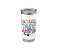 Divertido Hockey Chica Patines Hockey Hielo Humor Vaso térmico de acero inoxidable de doble pared