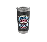 Divertido Hockey Chica Patines Hockey Hielo Humor Vaso térmico de acero inoxidable de doble pared