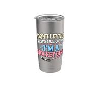 Divertido Hockey Chica Patines Hockey Hielo Humor Vaso térmico de acero inoxidable de doble pared