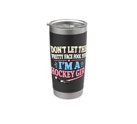 Divertido Hockey Chica Patines Hockey Hielo Humor Vaso térmico de acero inoxidable de doble pared