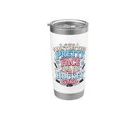 Divertido Hockey Chica Patines Hockey Hielo Humor Vaso térmico de acero inoxidable de doble pared