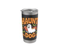 Divertido hot dog con forma de fantasma de Halloween de Haunt Dog Vaso térmico de acero inoxidable de doble pared