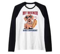 Divertido Hot Dog Dachshund My Wiener construyó Diferentes Salchichas Camiseta Manga Raglan