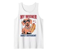 Divertido Hot Dog Dachshund My Wiener construyó Diferentes Salchichas Camiseta sin Mangas