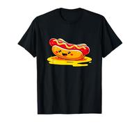 Divertido Hot Dog Kawaii Happy Mustard Splash Camiseta