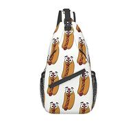 Divertido Hot Dog Lover Pattern Sling Bag Senderismo Mochila Crossbody Hombro Mochila Travel Chest Pack para Hombres Mujeres