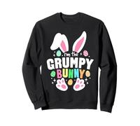 Divertido huevo de dibujos animados con orejas de conejo gruñón Sudadera