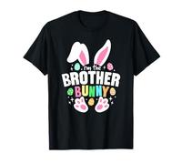 Divertido huevo de dibujos animados de Pascua I'm The Brother Bunny Ears Camiseta