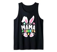 Divertido huevo de dibujos animados de Pascua I'm The Mama Bunny Ears Camiseta sin Mangas