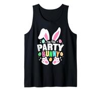Divertido huevo de dibujos animados de Pascua I'm The Party Bunny Ears Camiseta sin Mangas