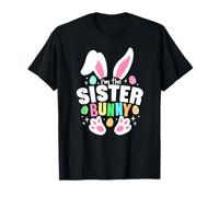 Divertido huevo de dibujos animados de Pascua I'm The Sister Bunny Ears Camiseta