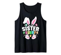Divertido huevo de dibujos animados de Pascua I'm The Sister Bunny Ears Camiseta sin Mangas