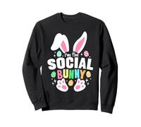 Divertido huevo de dibujos animados de Pascua Soy el conejo social Sudadera